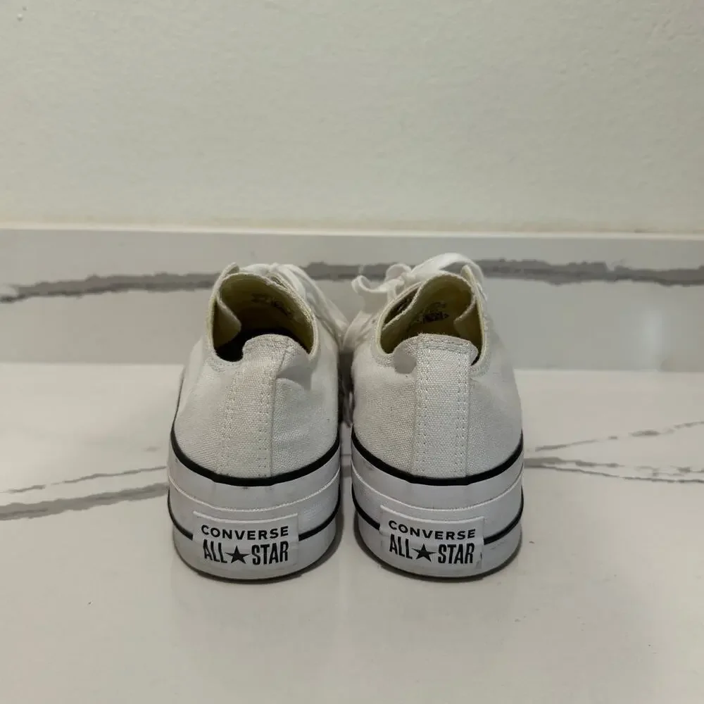 Converse Chuck Taylor All Star Lift Platform Shoes Women's 8 White Low Top